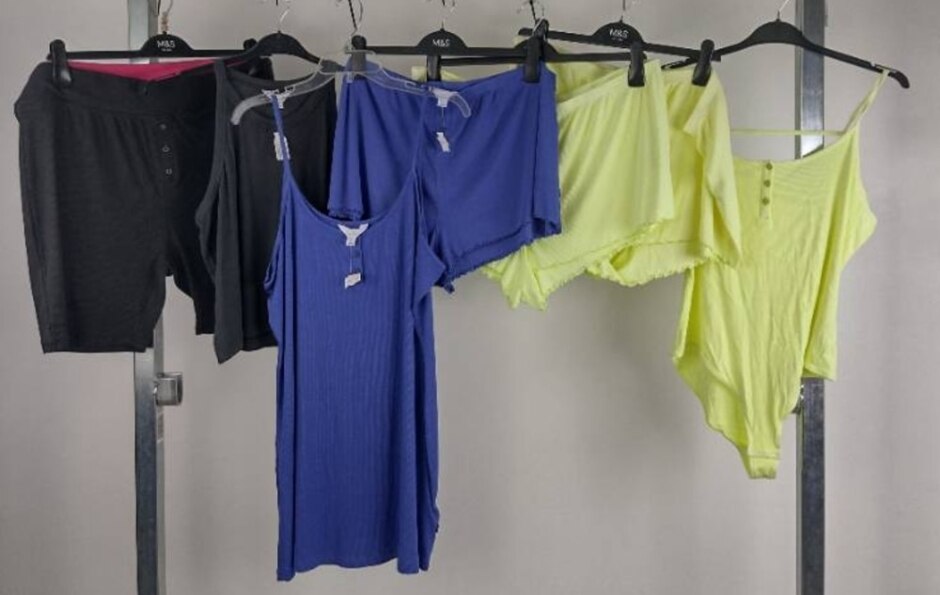 B By Boutique Women's Pyjama Shorts/top/dress 7xpcs Blue/lime/black Size: Xl