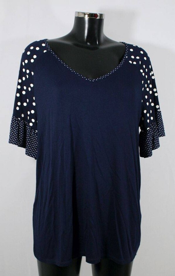 Roman Spotted Sleeve Top Multi Size: 12