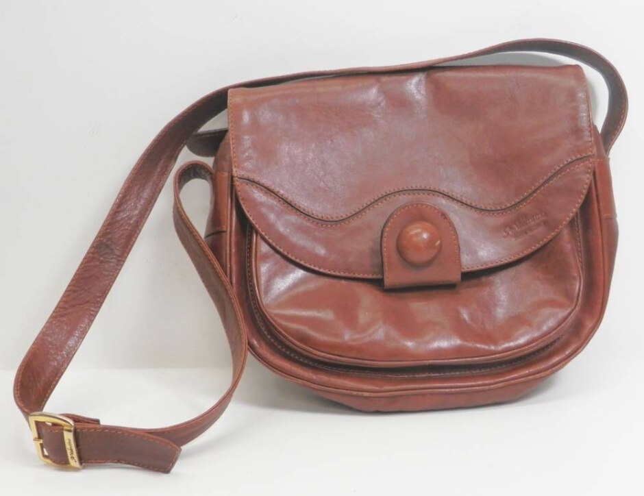 Vintage A Valentino Brown Leather Shoulder Bag