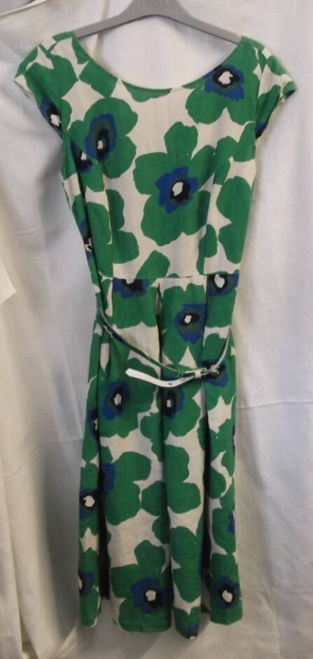 Per Una Linen Dress Green Mix Size: 10
