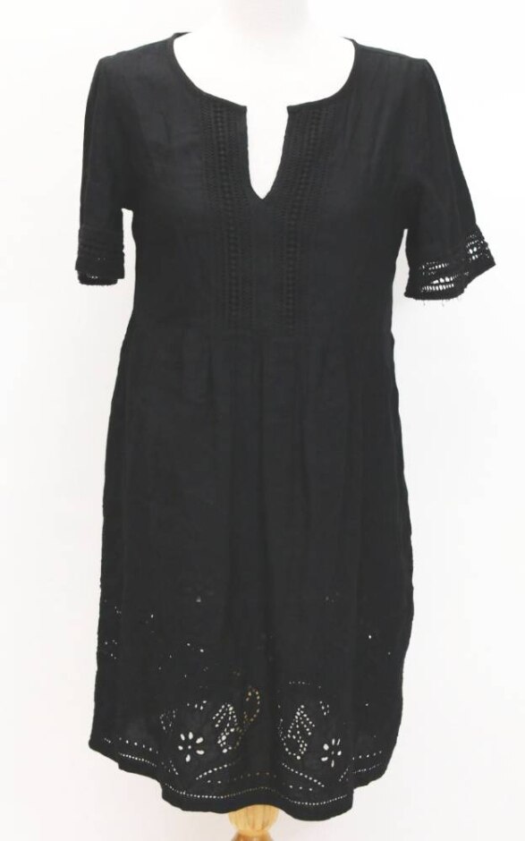 Tommy Bahama As New Linen Dress Black Size: M