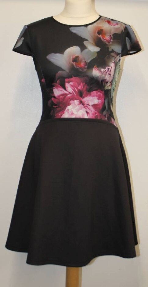 Ted Baker Short Sleeved Mini Dress Multicoloured Size: S