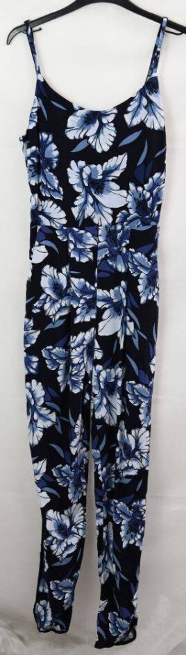 New Look Floral Strapped Jumpsuit  Blue Size: 10