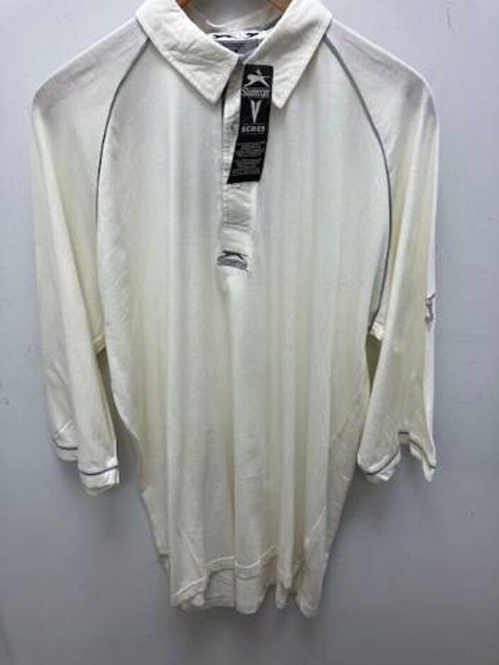 Slazenger 3/4 Sleeve V Series T Shirt Cream Size: Xxl