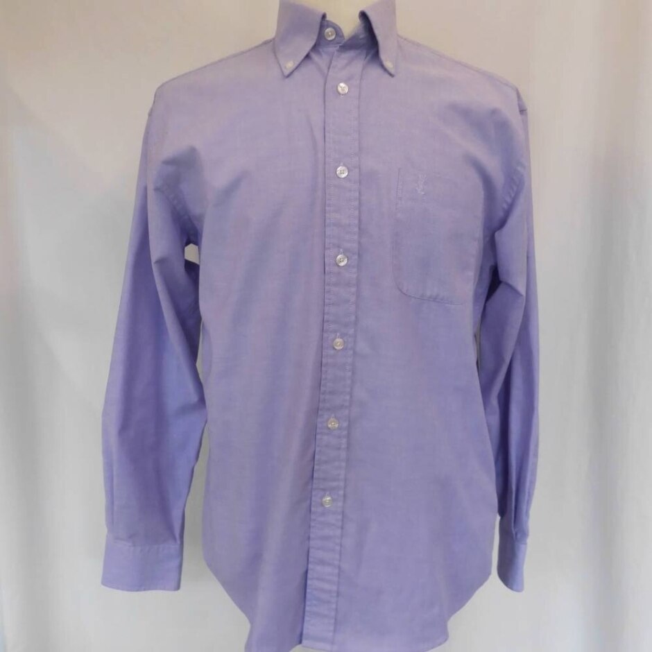 Yves St Laurent Oxford Button Down Collar Classic Shirt Vgc! Lilac Size: M