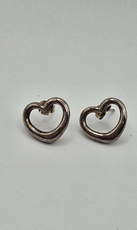 925 Sterling Silver Stud Earrings Heart Shape