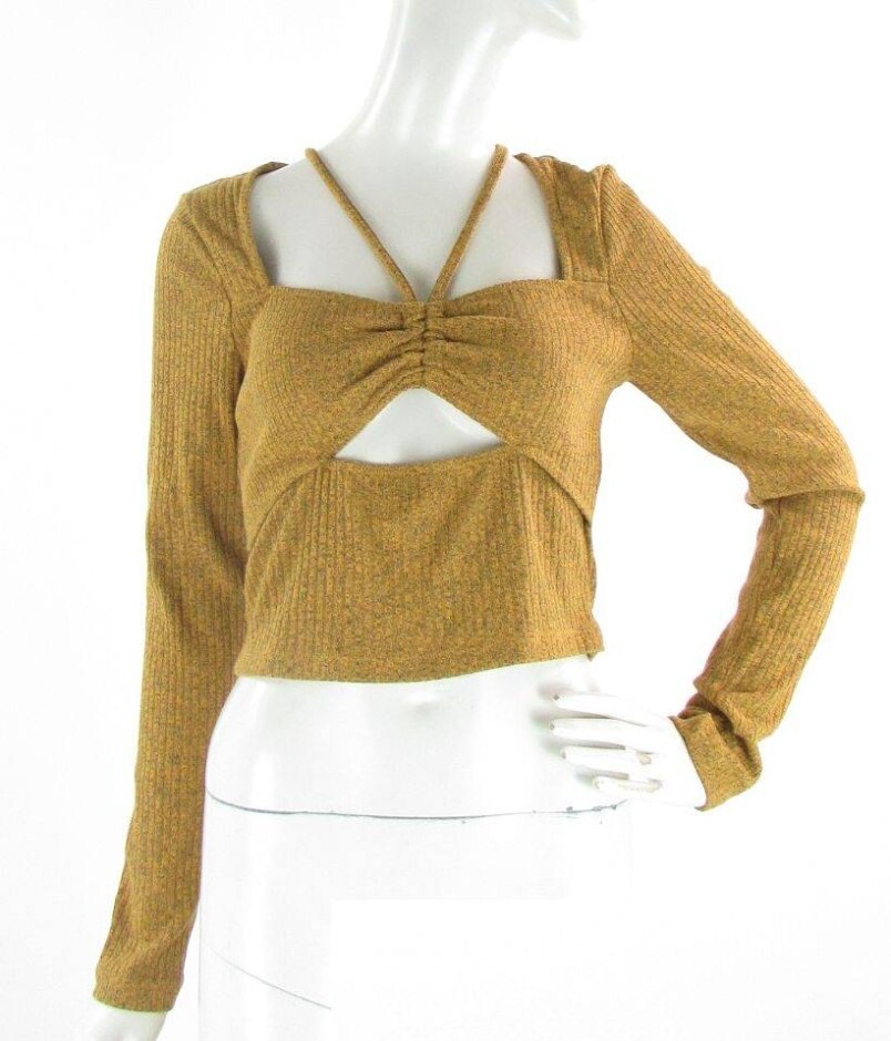 Bnwt Urban Outfitters Size 6 Long Sleeve Fashion Top Mustard  Size: L