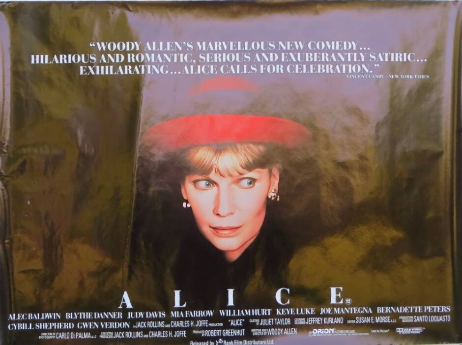 Alice (1990) Woody Allen/mia Farrow - Original Uk Quad Movie Poster *rolled Exshop New Stock*