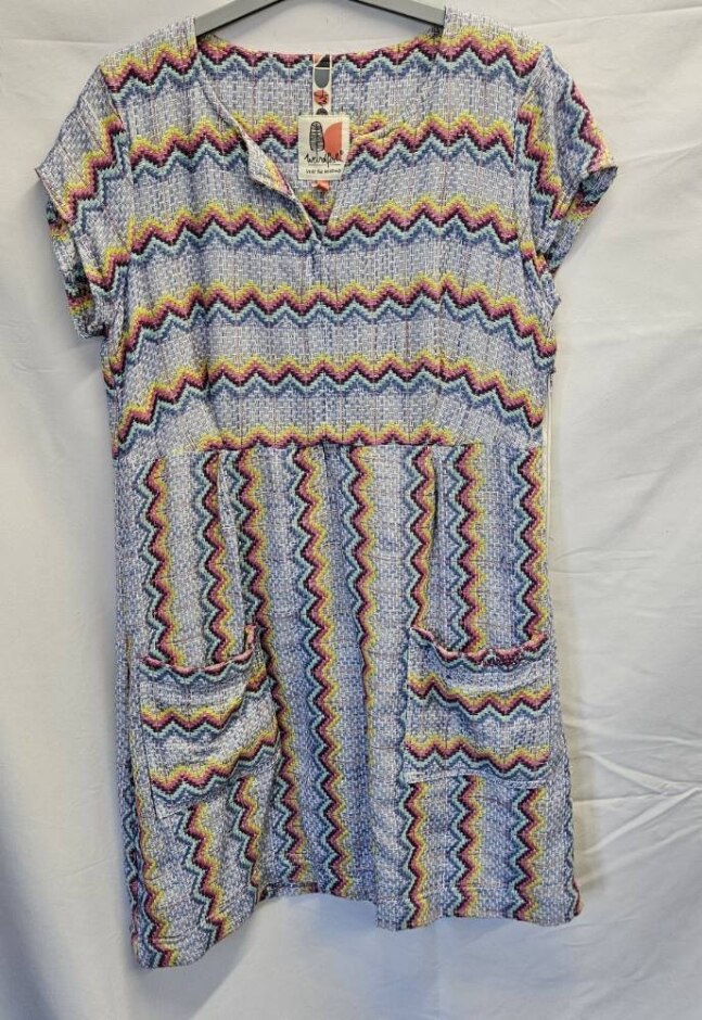 Weird Fish Embroided Material Look  Dress Multi Coloured Size: 12