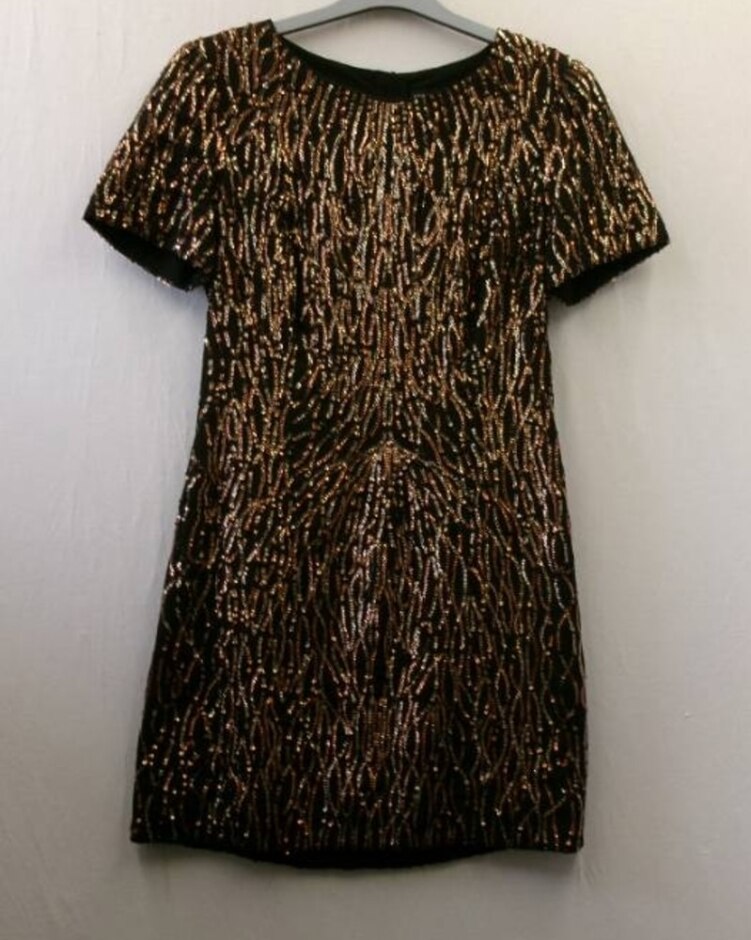 Karen Millen Sequinned Dress Black  Size: 10