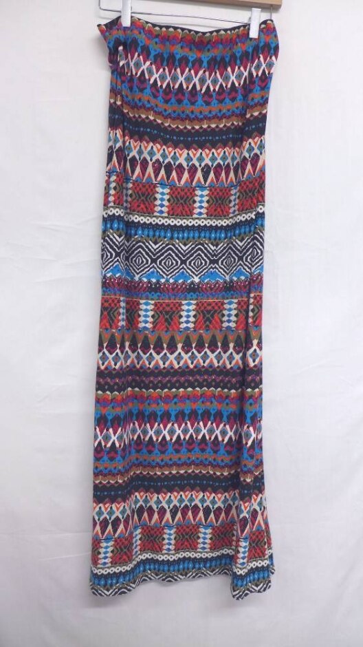 Monsoon Tall Diamond Print Tube Dress  Blue,red,black Size: M