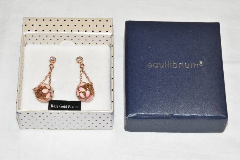Equilibrium Rose Gold Plated Ball Earrings