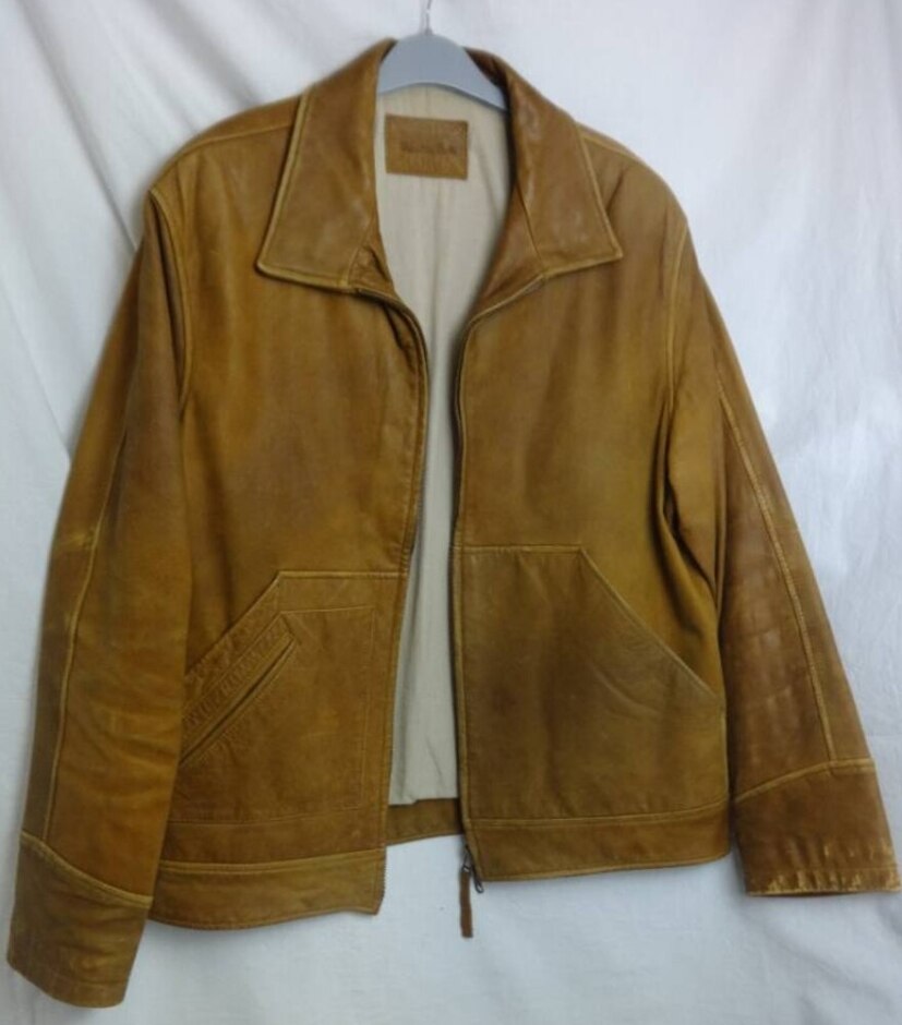 Massimo Dutti Genuine Soft Leather Jacket  Light Tan  Size: Xl