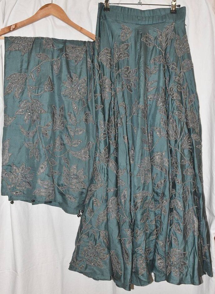 Unbranded Lehenga & Dupatta Teal Size: S