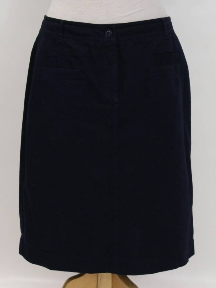 Laura Ashley Bnwot Cotton A-line Skirt Navy Size: 12