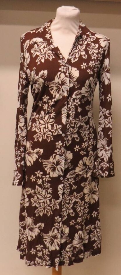 Michael Kors Long-sleeved Dress Brown/white Size: 6