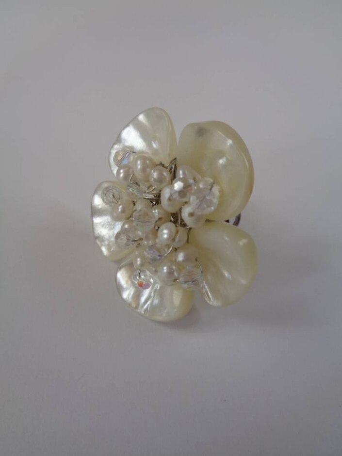 Hand-designed Gigantic Pearl (look) Adjustable Ring