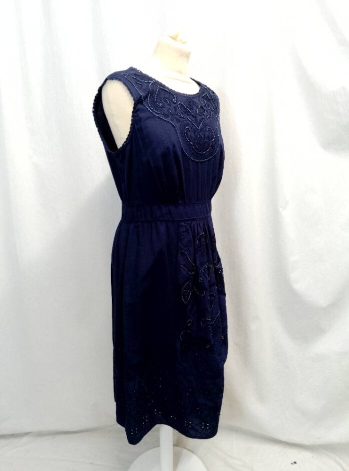 Rocha John Rocha Summer Dress Navy Size: 14