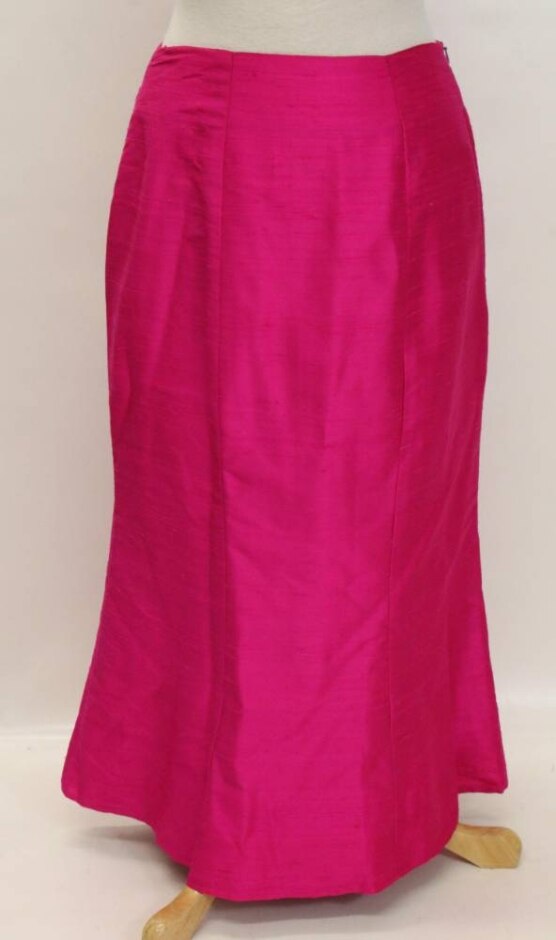 Beatrice Von Tresckow Vgc Designer Silk Midi Skirt Fuchsia Pink Size: 12