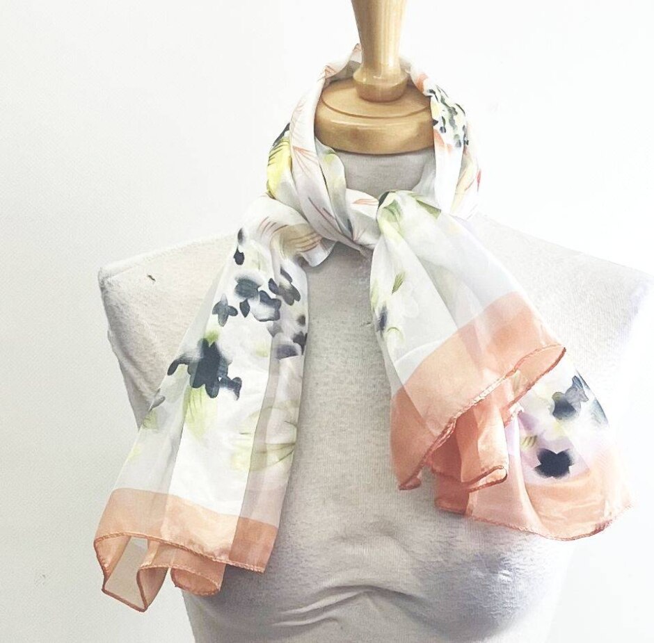 As New Floral Square Scarf