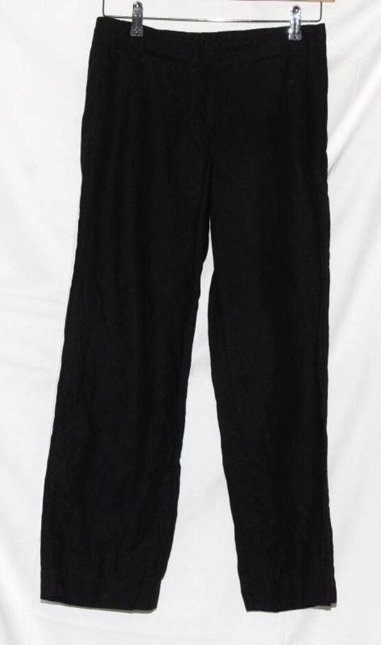 Donna Karan Linen Blend Trousers Black Size: 10