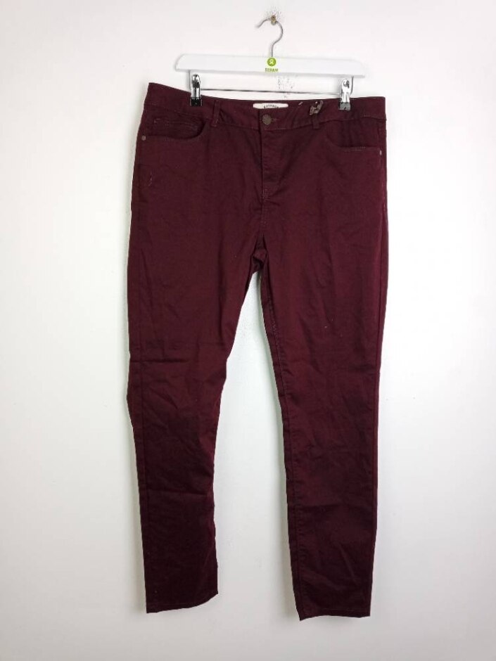 Fatface  Mid Rise Twill Jeggings  Burgandy Size: 18