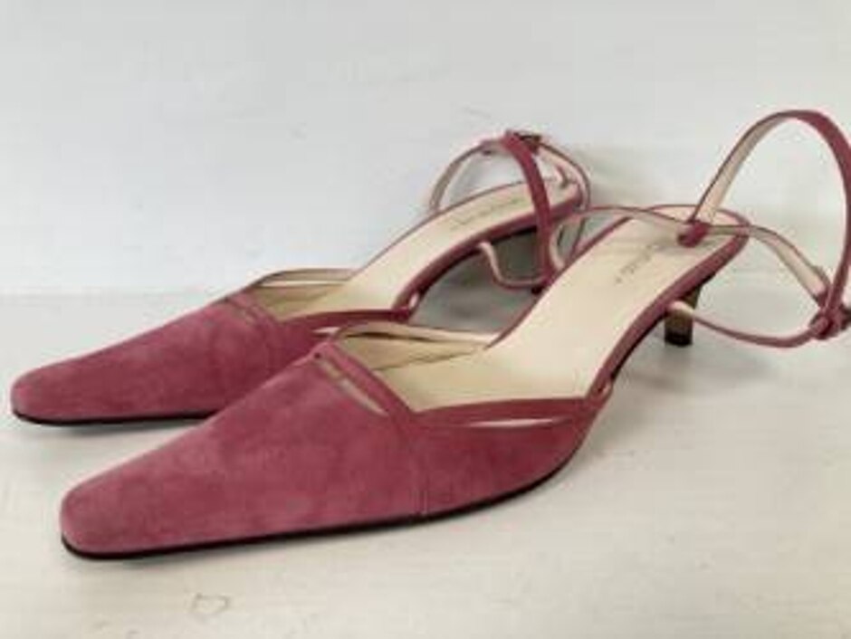 Hobbs Pink Suede Sandals.