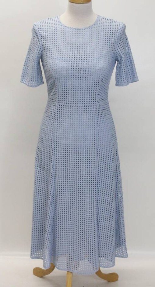 Hobbs As New Broderie Anglaise Dress Blue Size: 8
