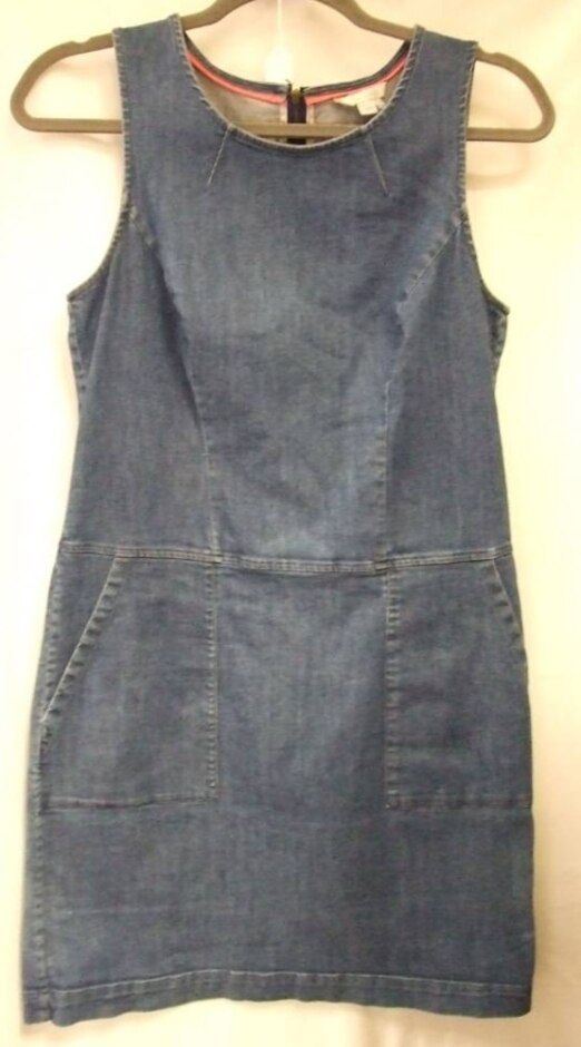 Boden Denim Pinafore Dress Blue Size: 10