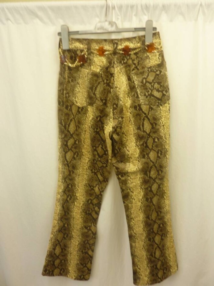Unbranded Faux Snakeskin Trousers Brown Size: 18
