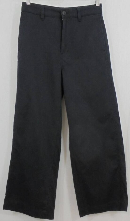 Uniqlo Cropped Wide Leg Trousers Black Size: 6