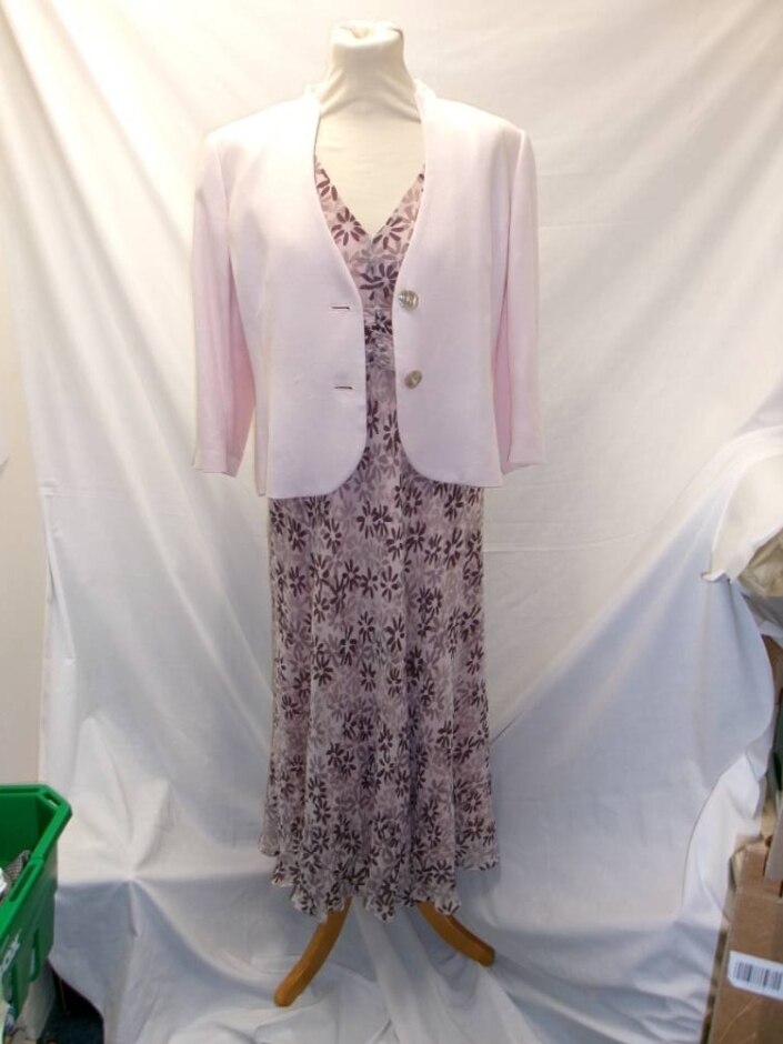 Minosa Petite Dress And Jacket Set Pink Size: 12