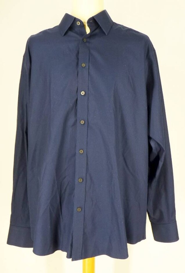 Charles Tyrwhitt Long Sleeved Shirt  Navy Size: 18" Collar