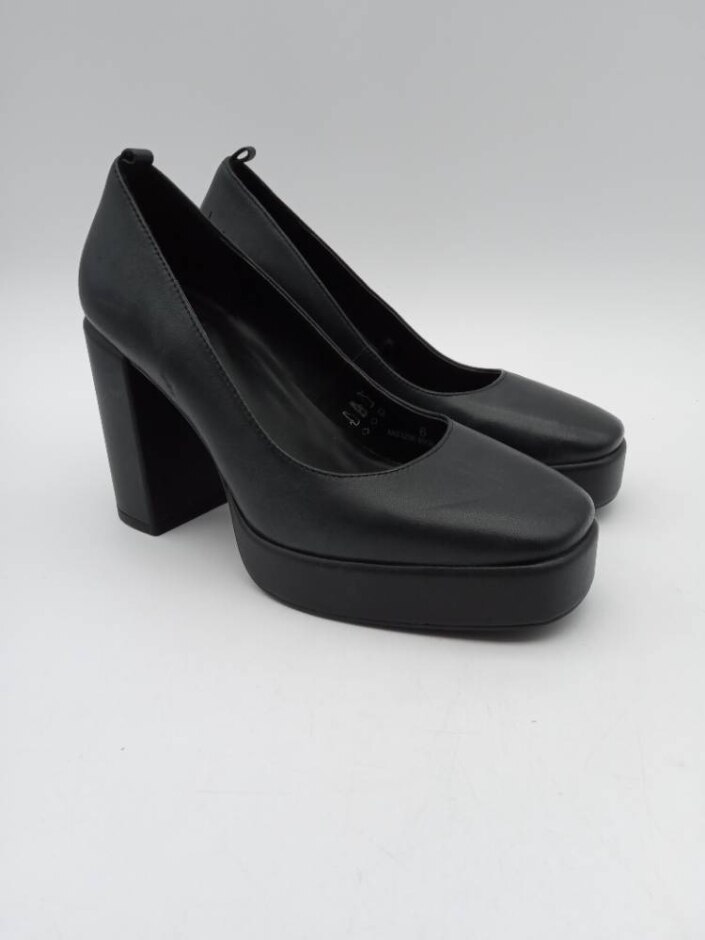 M&s Leather Size 6 Black Court Shoes Nwot