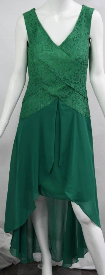 Patriza Dini Lacy Sleeveless Dress Green Size: 8