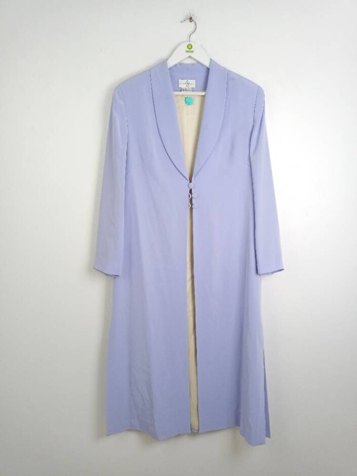 Simon Ellis Long Blazer Jacket  Purple Size: 14