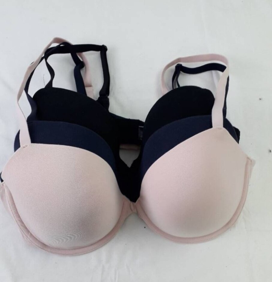 M&s Marks & Spencer Wired T-shirt Bras Bundle X 3 Pink Blue Black Size: 42a