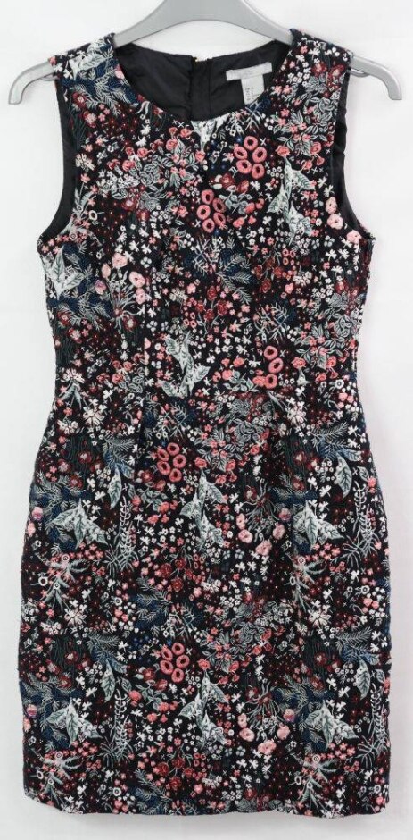 H&m Sleeveless Floral Dress Black Size: 8