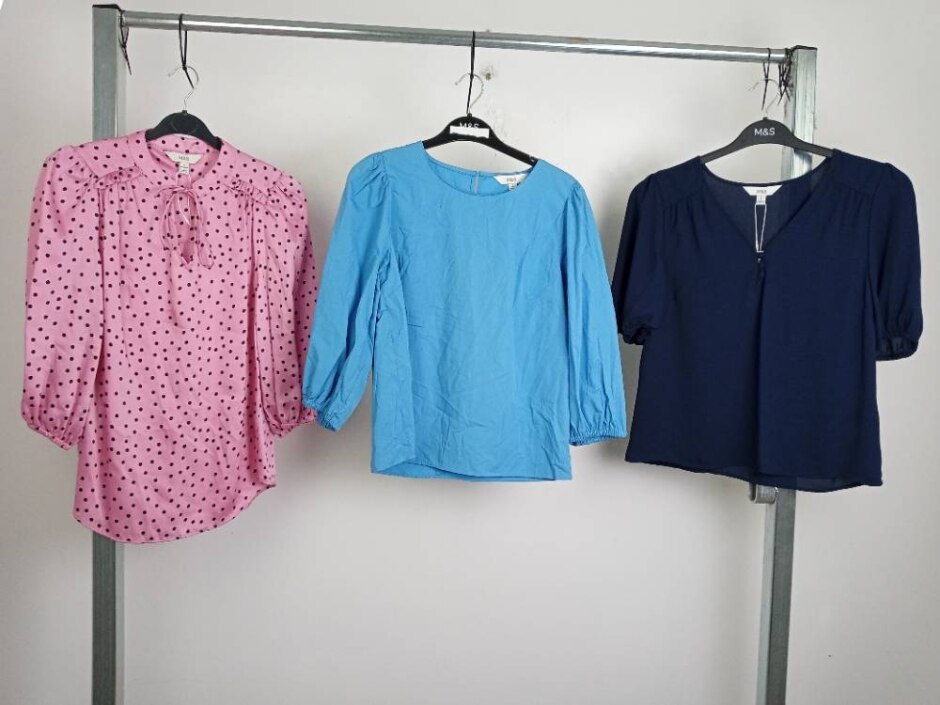 M&s Marks & Spencer 3pcs Blouse Bundle  Multicoloured Size: 8