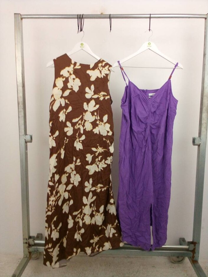 M&s 2pcs  Satin & Linen Dress Bundle Multi Size: 20