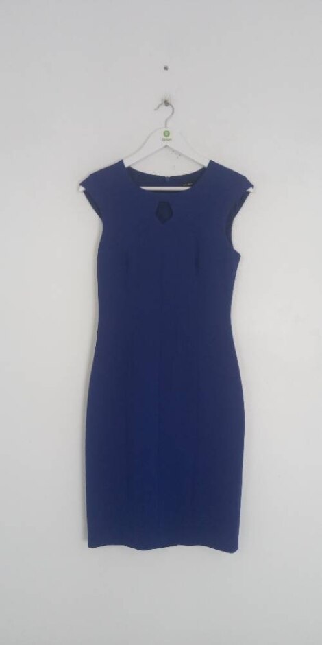 Karen Millen Bodycon Midi Dress Blue Size: 12
