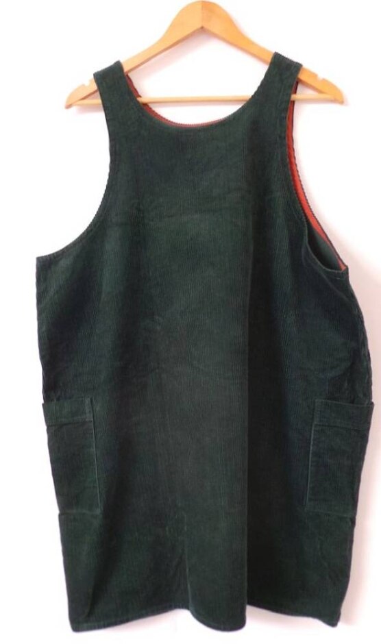 Phaedra  Sleeveless Corduroy Dress Dark Green  Size: L