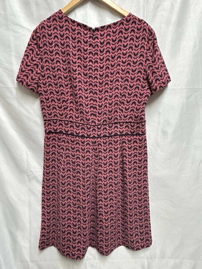Hobbs Butterfly Print Dress Pink And Navy Size: 14