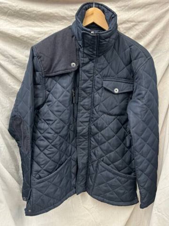 James Darby Quilted Jacket Coat  Navy Size: Xl