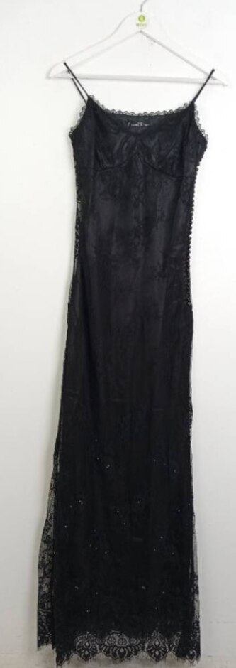 Lldiko Manner Sewing In Style Beaded Lacy Dress New Black Size: M