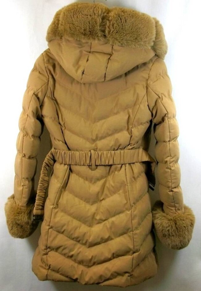 Copperose Ladies Jacket W/ Faux Fur Trim Light Brown Size: M