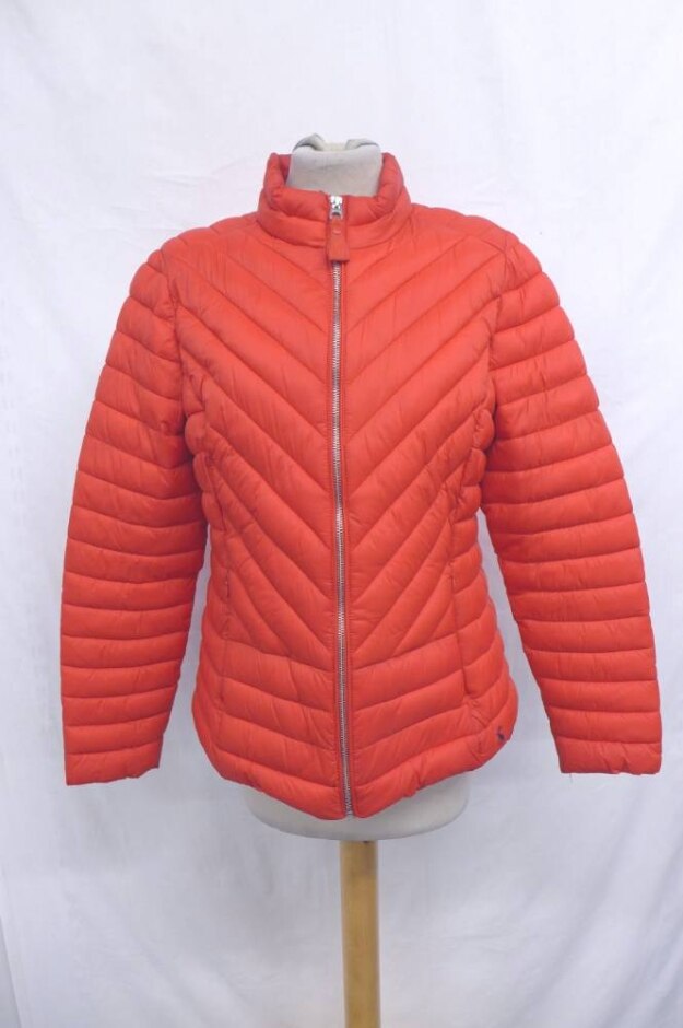 Joules Pocketed Padded Puffer Coat Rose Red Size: 14