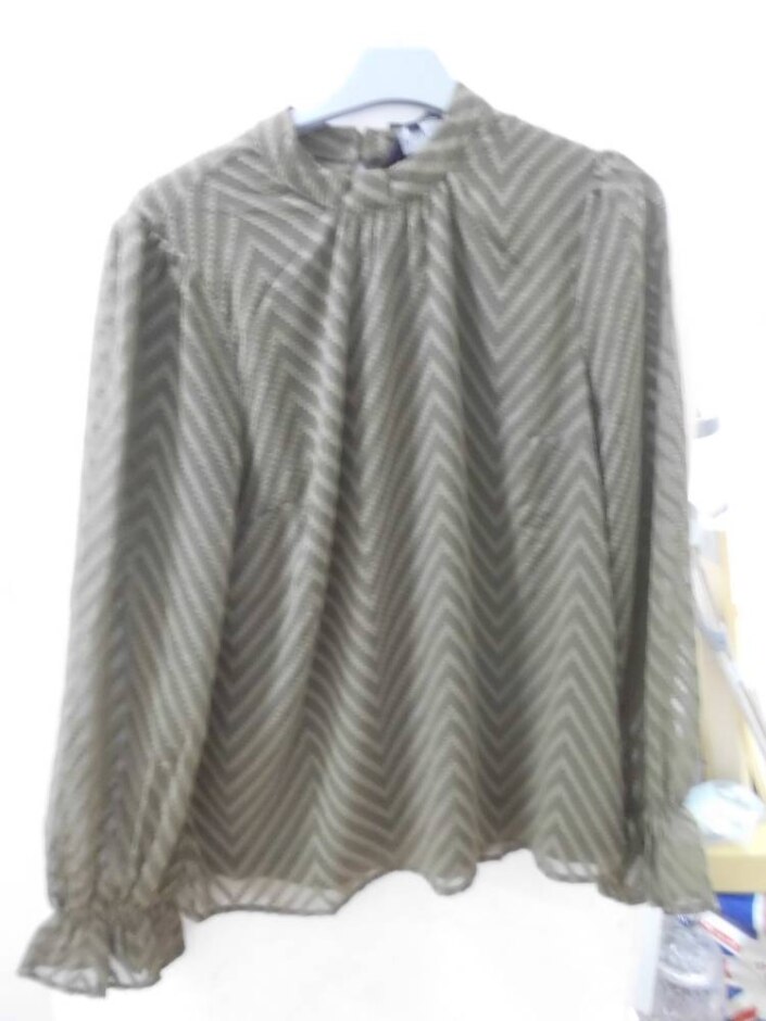 Sosandor Blouse Sosandar High Neck Khaki Size: 10