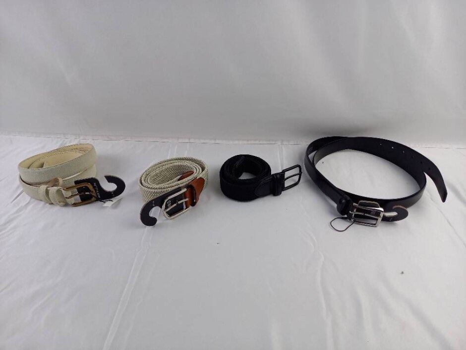 M&s Autograph Genuine Leather & Braided Belts 4x Bundle Black/off White Size: Waist: 42"-44