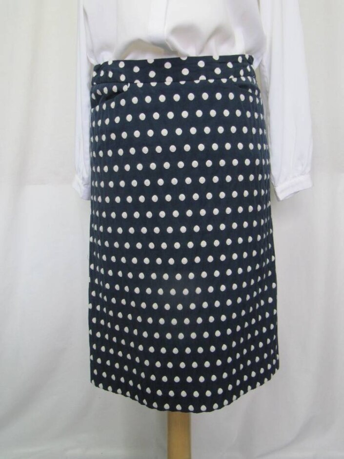 White Stuff Spotty Pencil Skirt Navy Size: 8